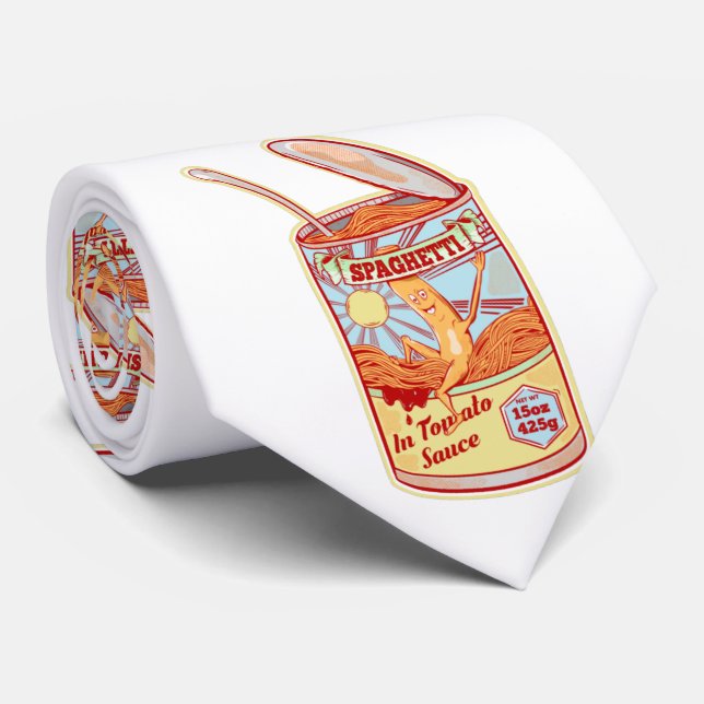 Tin of Spaghetti canned food Tie (Rolled)