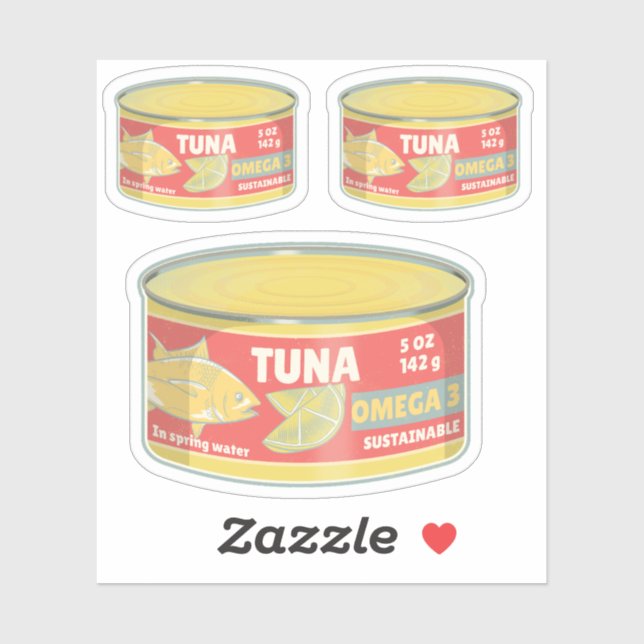 Tin of tuna canned fish retro (Sheet)