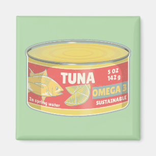 Tin of tuna canned fish retro magnet