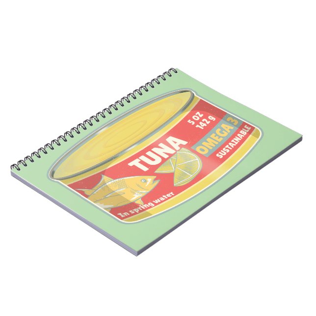 Tin of tuna canned fish retro notebook (Left Side)