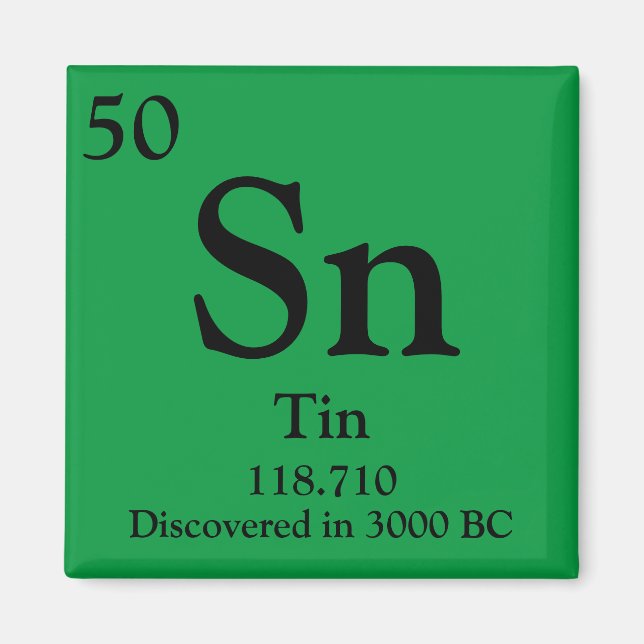 Tin Periodic Table Magnet (Front)