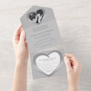 Tin wedding anniversary 10 years party event all i all in one invitation