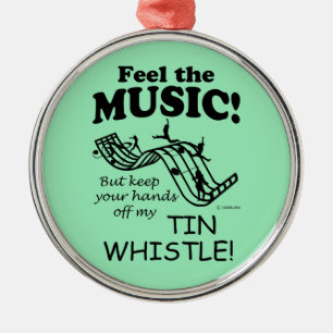 Tin Whistle Feel The Music Metal Tree Decoration