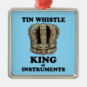 Tin Whistle King of Instruments Metal Tree Decoration