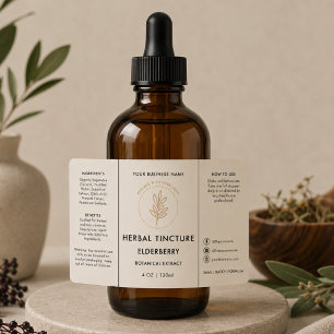 Tincture 4oz Oil Dropper Logo Bottle Label