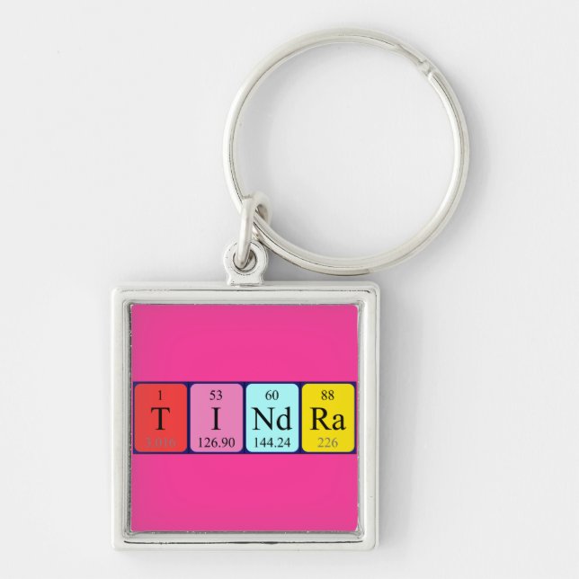 Tindra periodic table name keyring (Front)