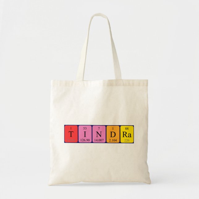 Tindra periodic table name tote bag (Front)