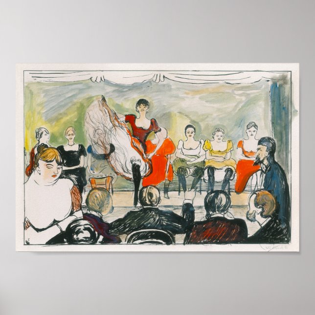Tingletangle (1895) by Edvard Munch.  Poster (Front)