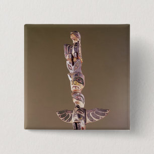 Tinglit Bird Clan totem pole 15 Cm Square Badge