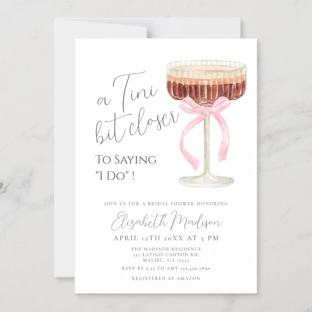 Tini Bit Closer Bridal Shower Invitation (Front)