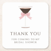 Tini Bit Engaged martini Bow Bridal Shower Thanks