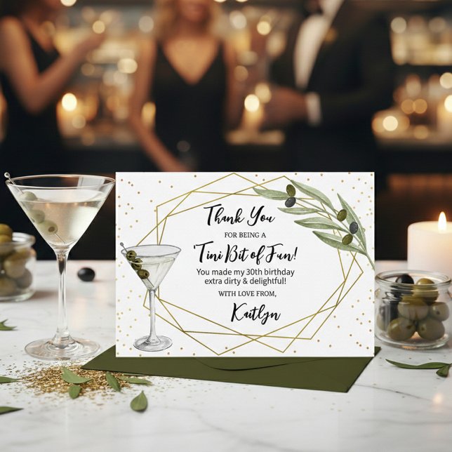 Tini Bit Of Fun Martini Soirée Thank You Card (Creator Uploaded)