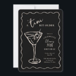 Tini Bit Older 30th Birthday Party Invitation<br><div class="desc">Cheers to 30! Our "A 'Tini Bit Older" birthday party invitation is the perfect way to celebrate this milestone in style. Featuring a charming hand-drawn martini glass, this elegant yet fun design sets the tone for a sophisticated cocktail-themed soirée. Personalise with your event details, and customise the colours and fonts...</div>