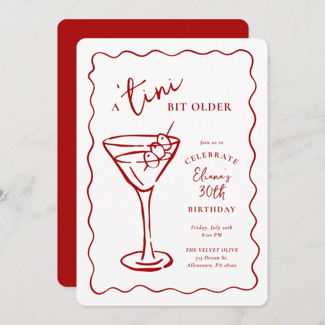 Tini Bit Older 30th Birthday Party Invitation (Front/Back)