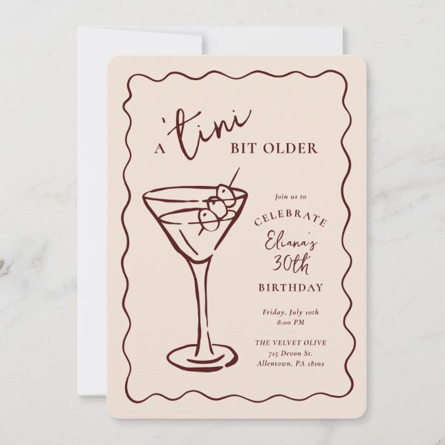 Tini Bit Older 30th Birthday Party Invitation (Front)