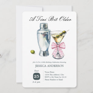 Tini Bit Older 80th Birthday Olive Invitation