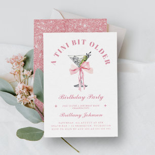 Tini Bit Older Chic Martini Birthday Party Invitation
