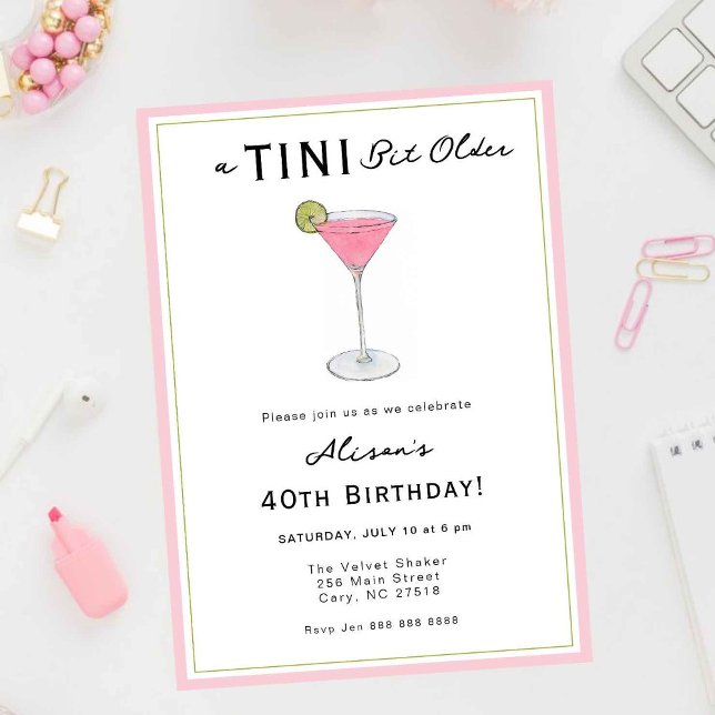 TINI bit older Cocktail Birthday party Invitation (Creator Uploaded)