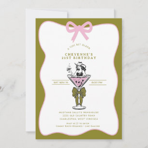 Tini Bit Older Cowgirl Whimsical Hand Drawn  Invitation