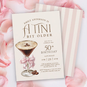 Tini Bit Older Espresso Martini 50th Birthday Invitation