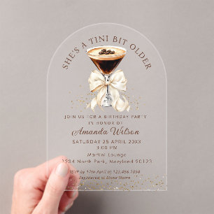 Tini Bit Older Espresso Martini Acrylic Invitation