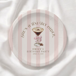 Tini Bit Older Espresso Martini Birthday Party Paper Plate