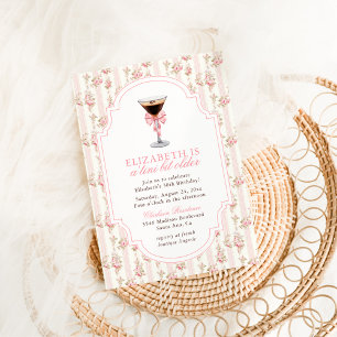 'Tini Bit Older Espresso Martini Coquette Birthday Invitation