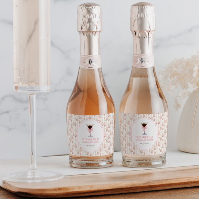 'Tini Bit Older Espresso Martini Coquette Birthday Sparkling Wine Label (Creator Uploaded)