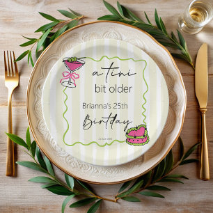 Tini bit older handrawn retro birthday custom paper plate