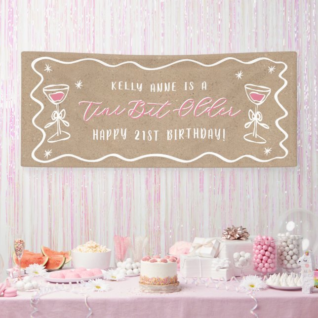 'Tini Bit Older Kraft Coloured Birthday Banner (Party)