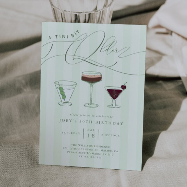 Tini Bit Older Martini Adult Birthday Party Invitation (Creator Uploaded)