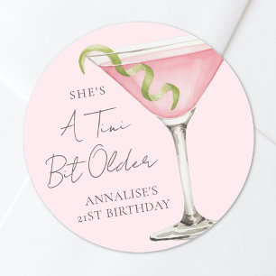 Tini Bit Older Martini Birthday Classic Round Sticker