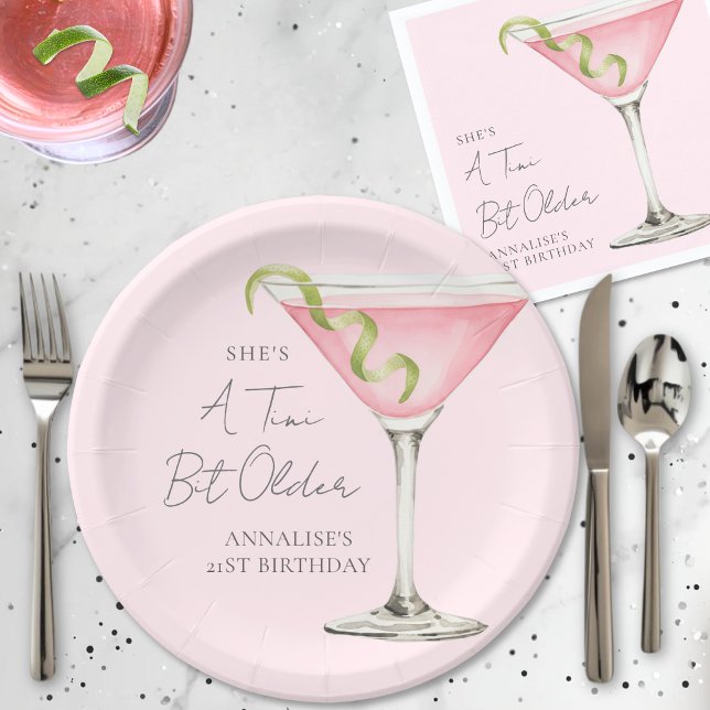 Tini Bit Older Martini Birthday Paper Plate (Tini Bit Older Martini Birthday Paper Plates )