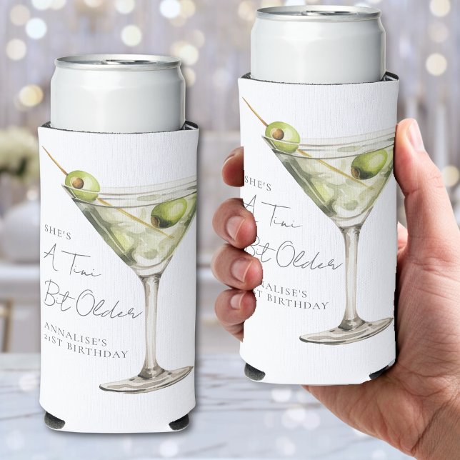 Tini Bit Older Martini Birthday Party Seltzer Can Cooler (Tini Bit Older Martini Birthday Party Seltzer Can Cooler)
