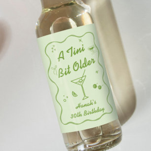 Tini Bit Older Martini Birthday Party Wine Label