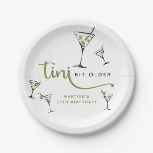 'Tini Bit Older' Martini Cocktail Adult Birthday  Paper Plate