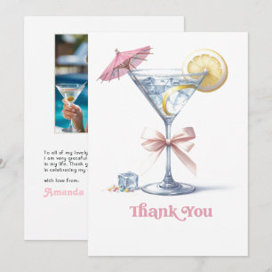 Tini Bit Older Martini Cocktail Birthday Photo Thank You Card