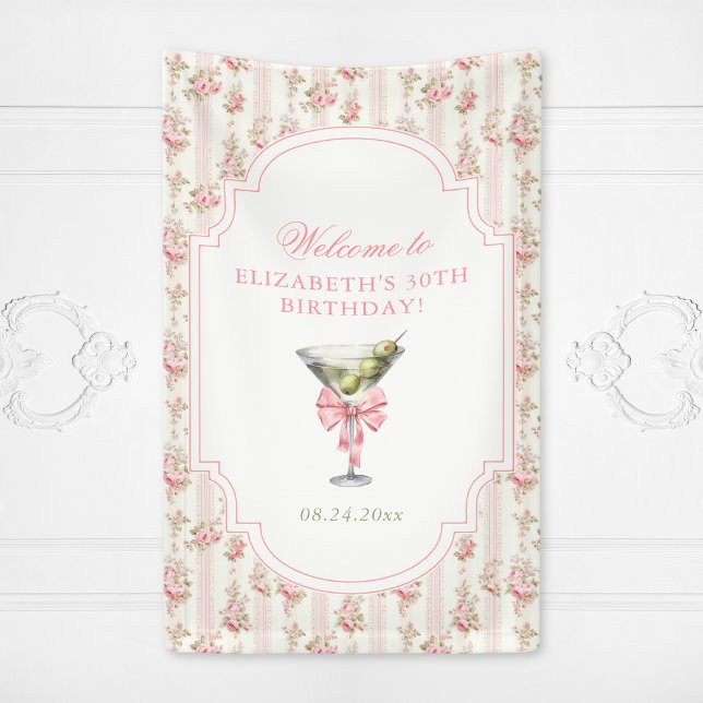 'Tini Bit Older  Martini Coquette Birthday Banner (Creator Uploaded)