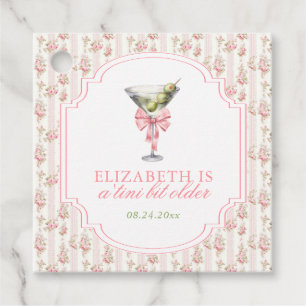 'Tini Bit Older Martini Coquette Birthday Favour Tags