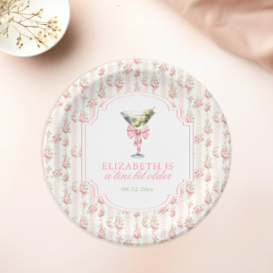 'Tini Bit Older Martini Coquette Birthday Paper Plate