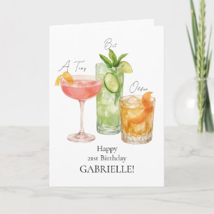 Tini Bit Older Martini Happy 21st Birthday Card
