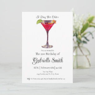 Tini Bit Older Martini Happy 21st Birthday Invitation