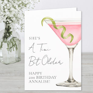 Tini Bit Older Martini Happy Birthday Card