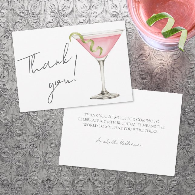Tini Bit Older Martini Thank You Card (Tini Bit Older Martini Thank You Card)