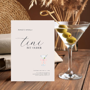 Tini Bit Older   Martini Themed Birthday Invitation