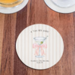 Tini Bit Older | Martini Themed Birthday Round Paper Coaster<br><div class="desc">Ready to celebrate your girl getting a tini bit older? This martini themed collection is so classy and will have your guests racing to RSVP. Perfect for any age birthday. Cheers to getting older with style. But the best part is decorating your venue with a quintessential old-school Martini bar. Add...</div>