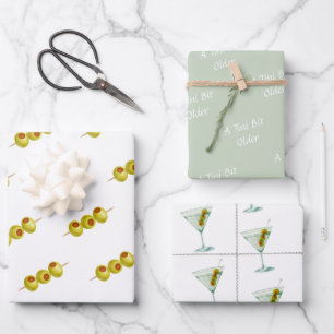 Tini Bit Older - Olive & Drink Theme Wrapping Paper Sheet