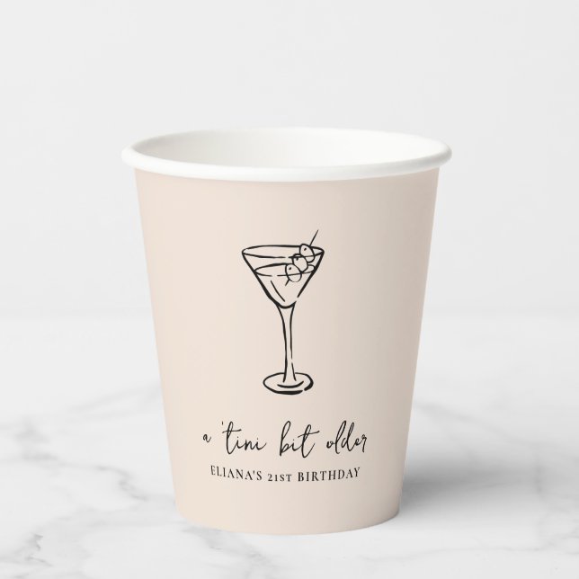 Tini Bit Older Personalised Birthday Party Paper Cups (Front)