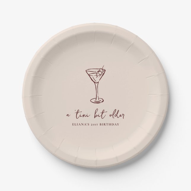 Tini Bit Older Personalised Birthday Party Paper Plate (Front)