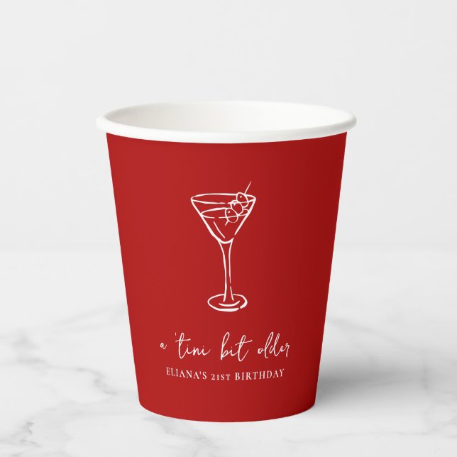 Tini Bit Older Personalized Birthday Party Paper Cups (Front)